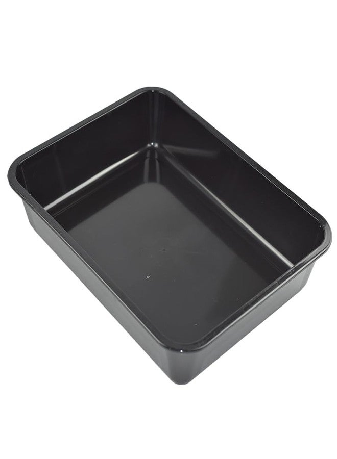 OMEM Reptile Drinking Tray - Large Water Dish Plastics Plate for Turtles, Small Reptiles, Ball Pythons, Lizards, and Snake Cages Bowl (L=35.4 x 5.3 x 26.3cm, Black) - Image 1
